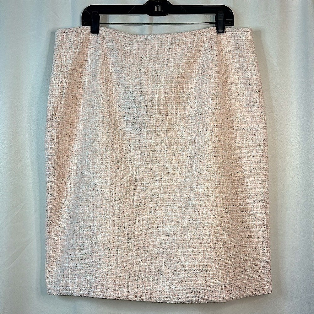 Preston & York Pink and White Tweed Pencil Skirt-NWT